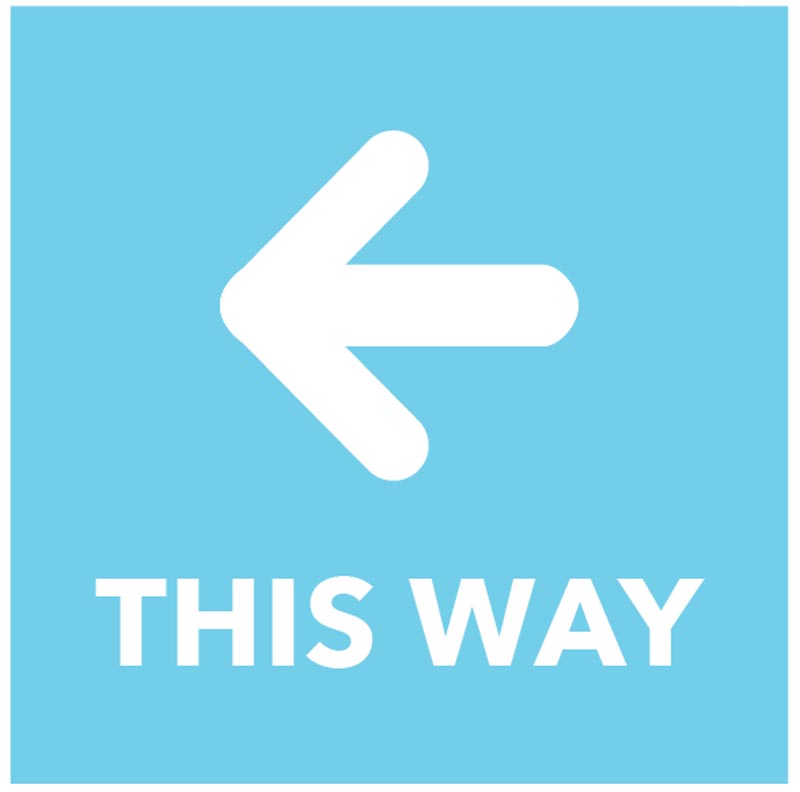 This Way (Left Arrow) - Floor Graphic 200x200mm