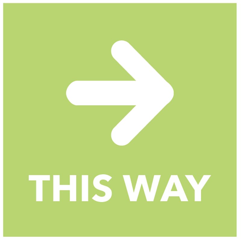 This Way (Arrow Right) - Floor Graphic 200x200mm