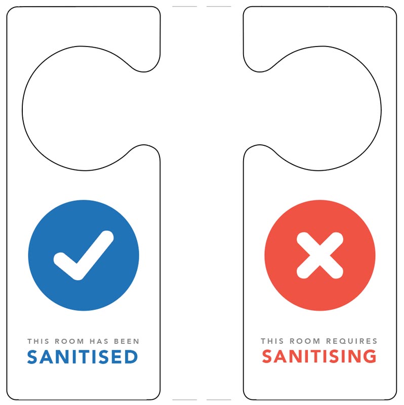 Double-Sided Sanitisation Door Hanger (80x205mm)