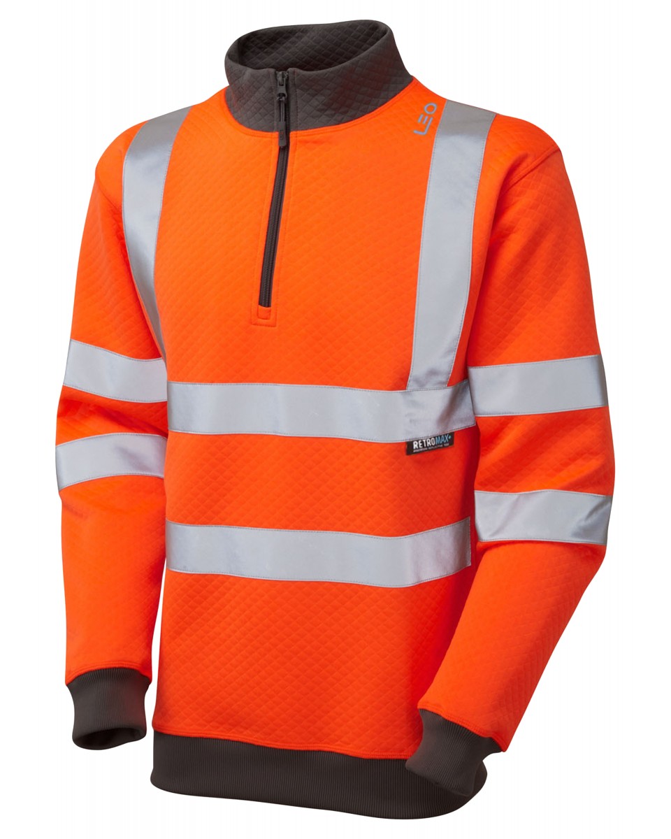 Brynsworthy ISO 20471 Class 3 1/4 Zip Hi-Vis Sweatshirt