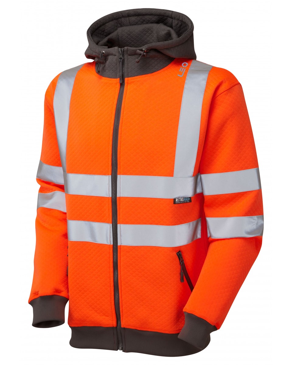 Saunton ISO 20471 Class 3 Hooded Hi-Vis Sweatshirt