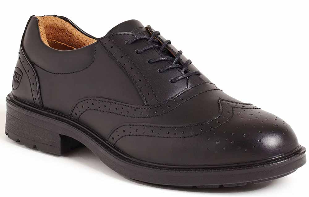 Black Leather Brogue Safety Shoe