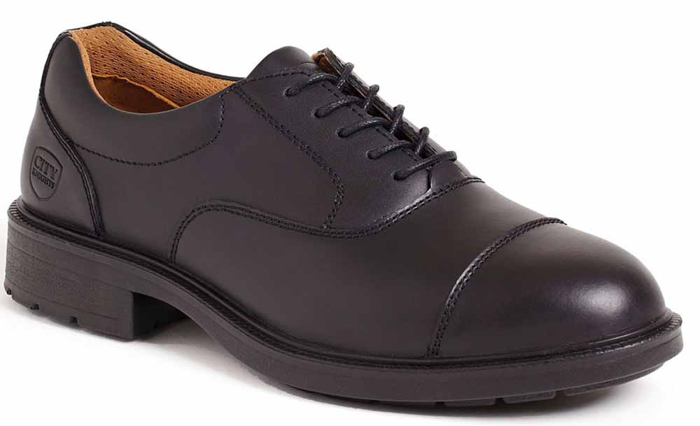 Black Leather Oxford Safety Shoe