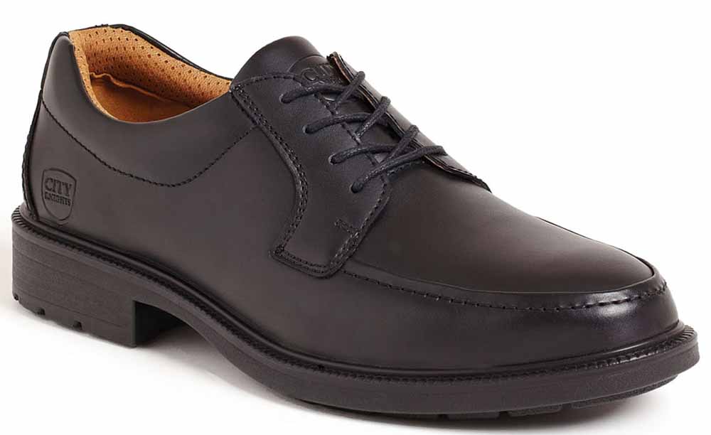 Black Leather Gibson Safety Shoe